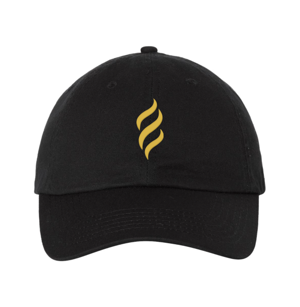 Belair Black Color Flame Logo Design Classic Chino Cap Hat